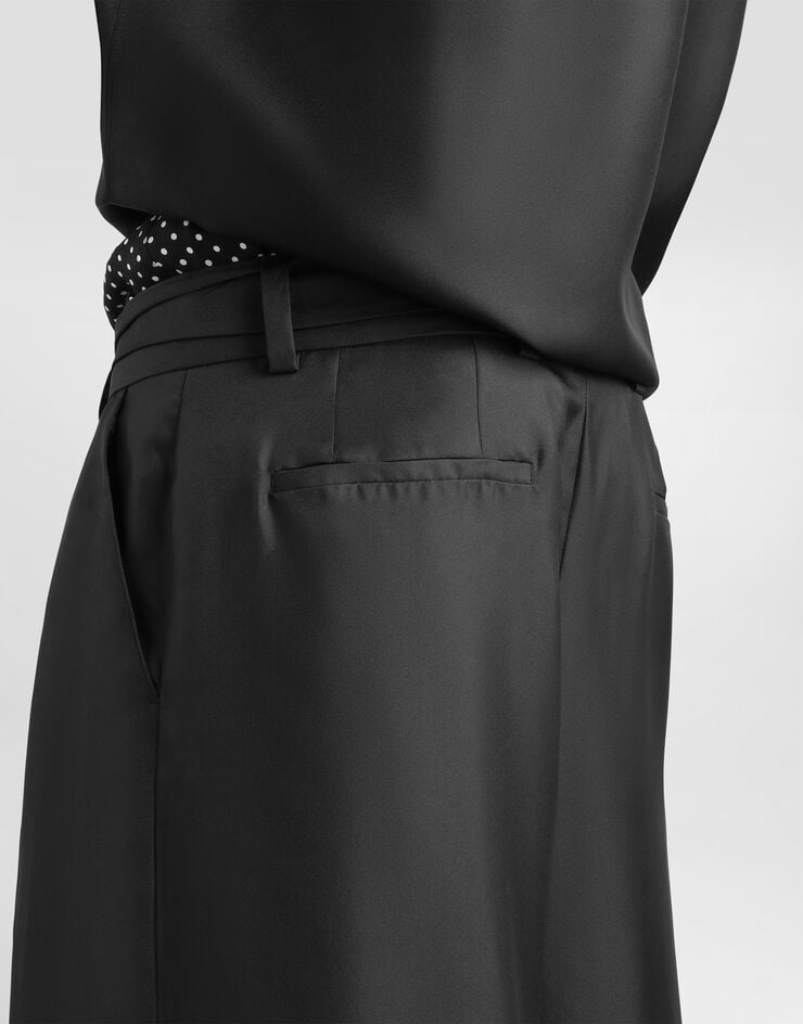 Dolce & Gabbana Silk twill trousers Black GP22FTFU1XB