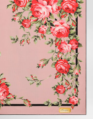 Dolce & Gabbana Rose bouquet-print silk twill scarf 90x90 Multicolor FN090RGDDPL