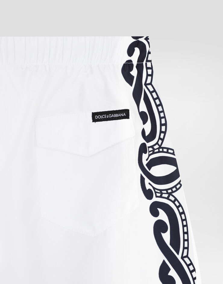 Dolce & Gabbana Fabric swim trunks with bandanna print Print L4J818ON04N