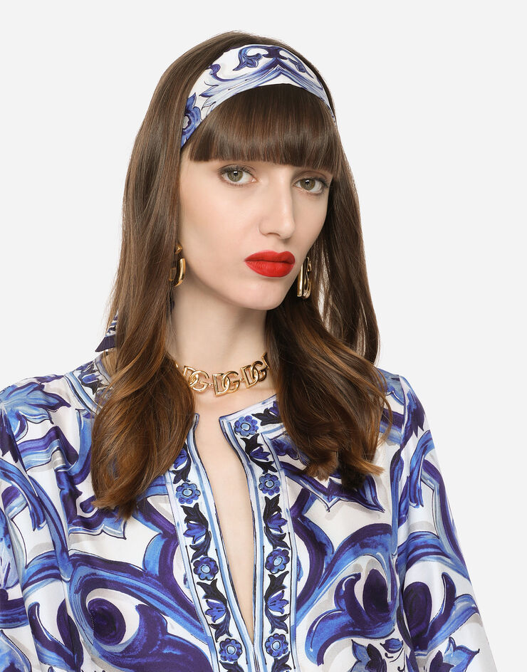Dolce & Gabbana Majolica-print twill headscarf Multicolor FS215AGDAOY