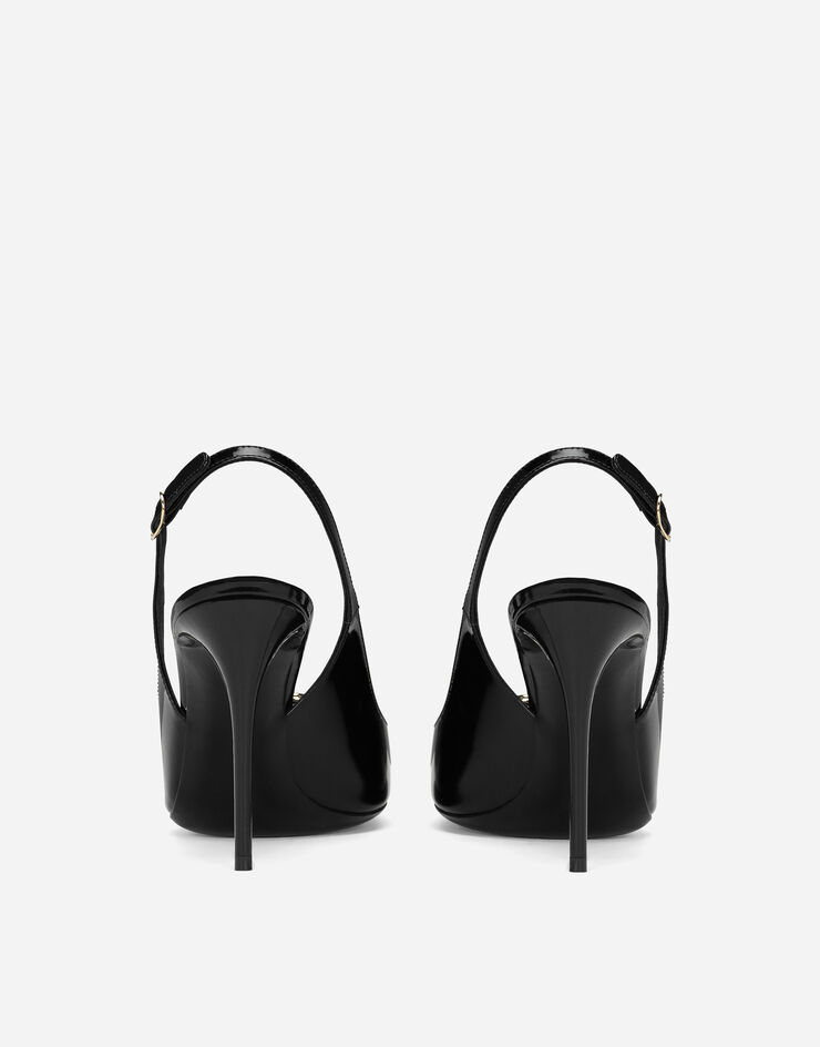 Dolce & Gabbana Zapato destalonado en piel de becerro brillante Negro CG0680A1037