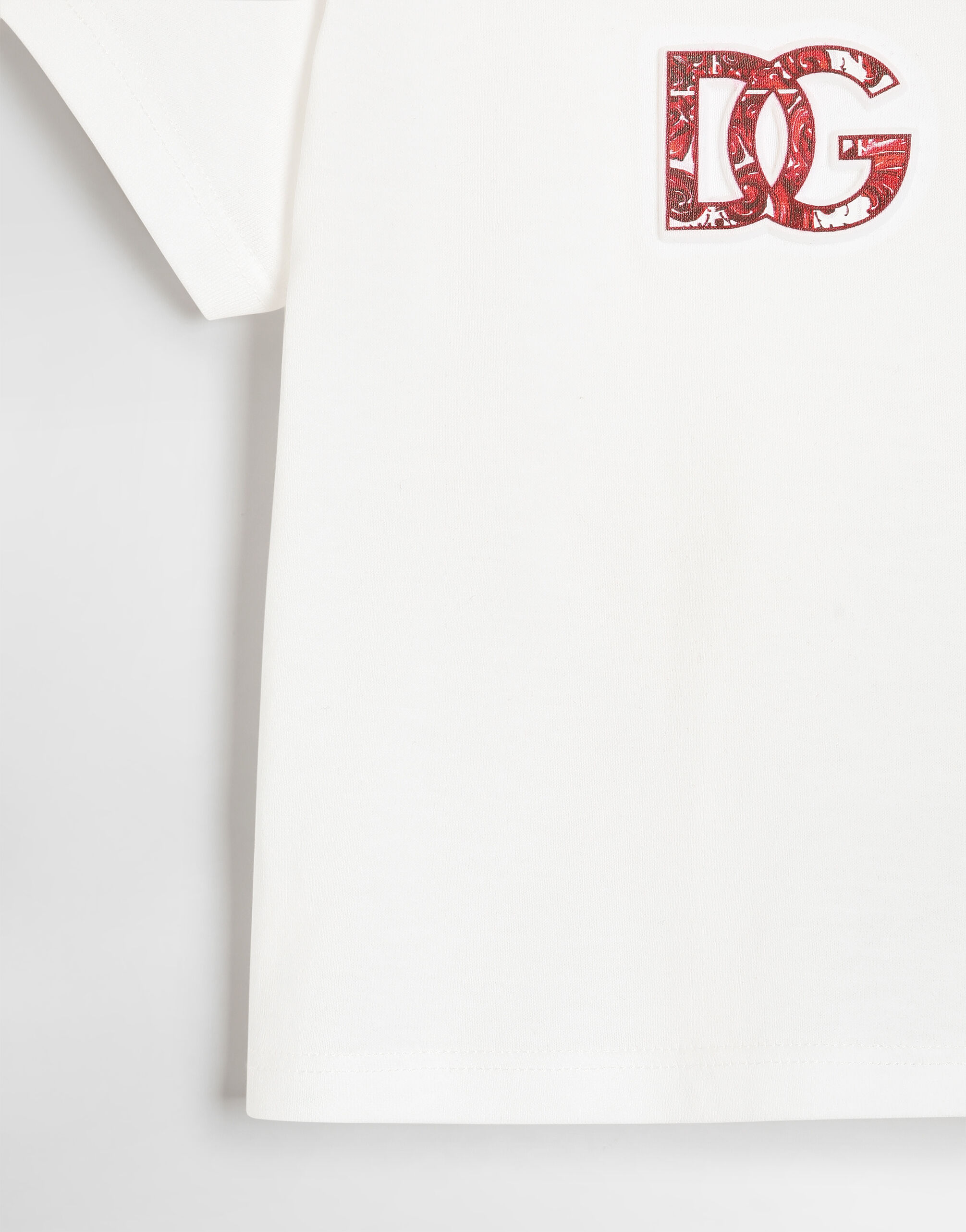 DOLCE&GABBANA エンボスロゴ Tシャツ ホワイト Whiteのボーイズ エンボス ロゴ ジャージー Tシャツ | Dolce&Gabbana®