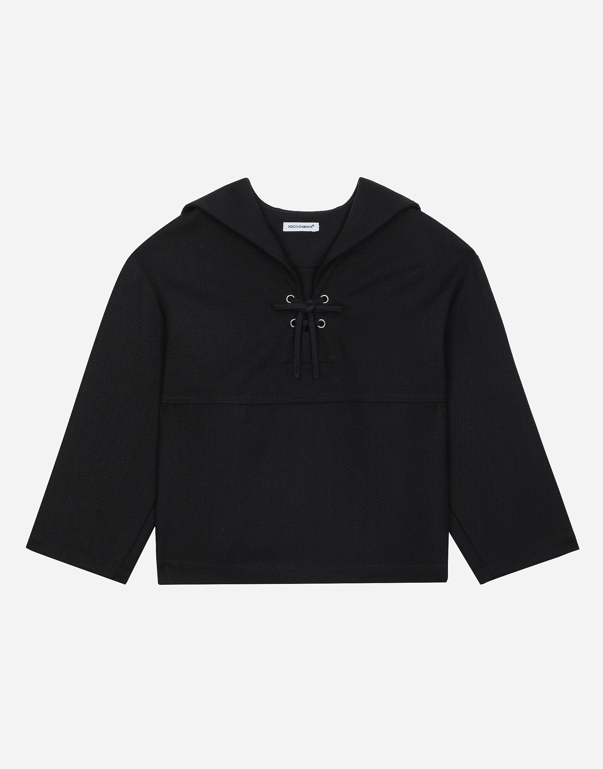 Dolce & Gabbana Sweatshirt aus Baumwolltwill mit Matrosenkragen BLAU FTBXHDG902P