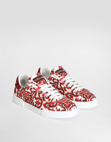Dolce & Gabbana Sneaker Portofino aus Canvas mit Majolika-Print Multicolor CS2330A0702