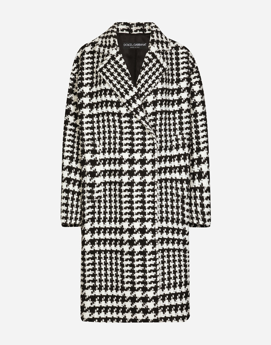 Oversize houndstooth coat