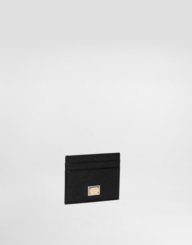 Calfskin card holder in Black for Women Dolce&Gabbana®