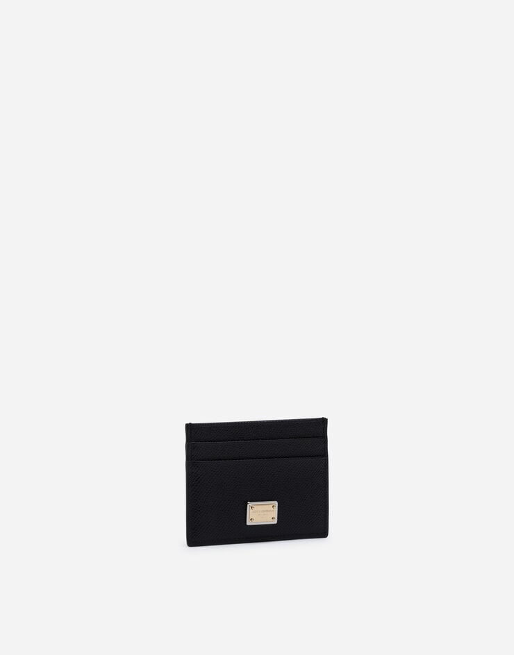 Dolce & Gabbana Porte-cartes de crédit en cuir de veau Noir BI0330A1001