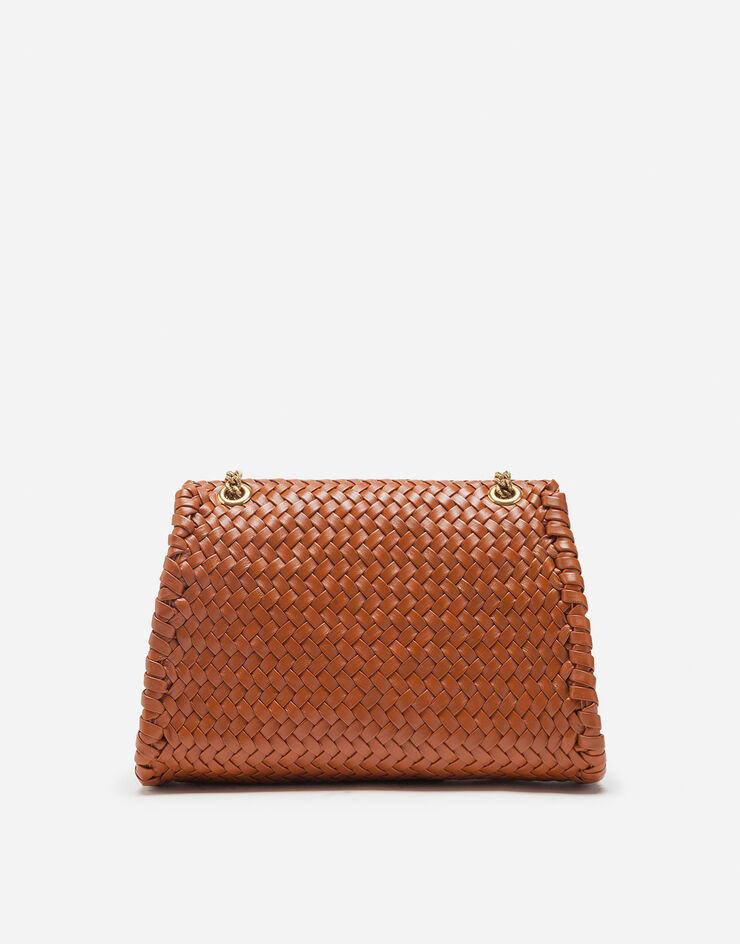 Dolce & Gabbana Large Devotion shoulder bag in braided nappa leather BROWN BB6728AX813