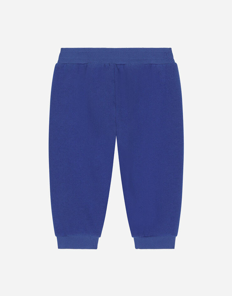 Dolce&Gabbana Jersey jogging pants with logo tag Blue L1JPT0G7I2P