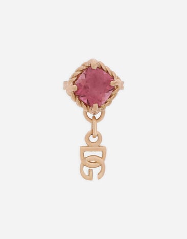 Dolce & Gabbana Single earring in yellow gold 18kt with pink toumaline Gold WSQB1GWPE01
