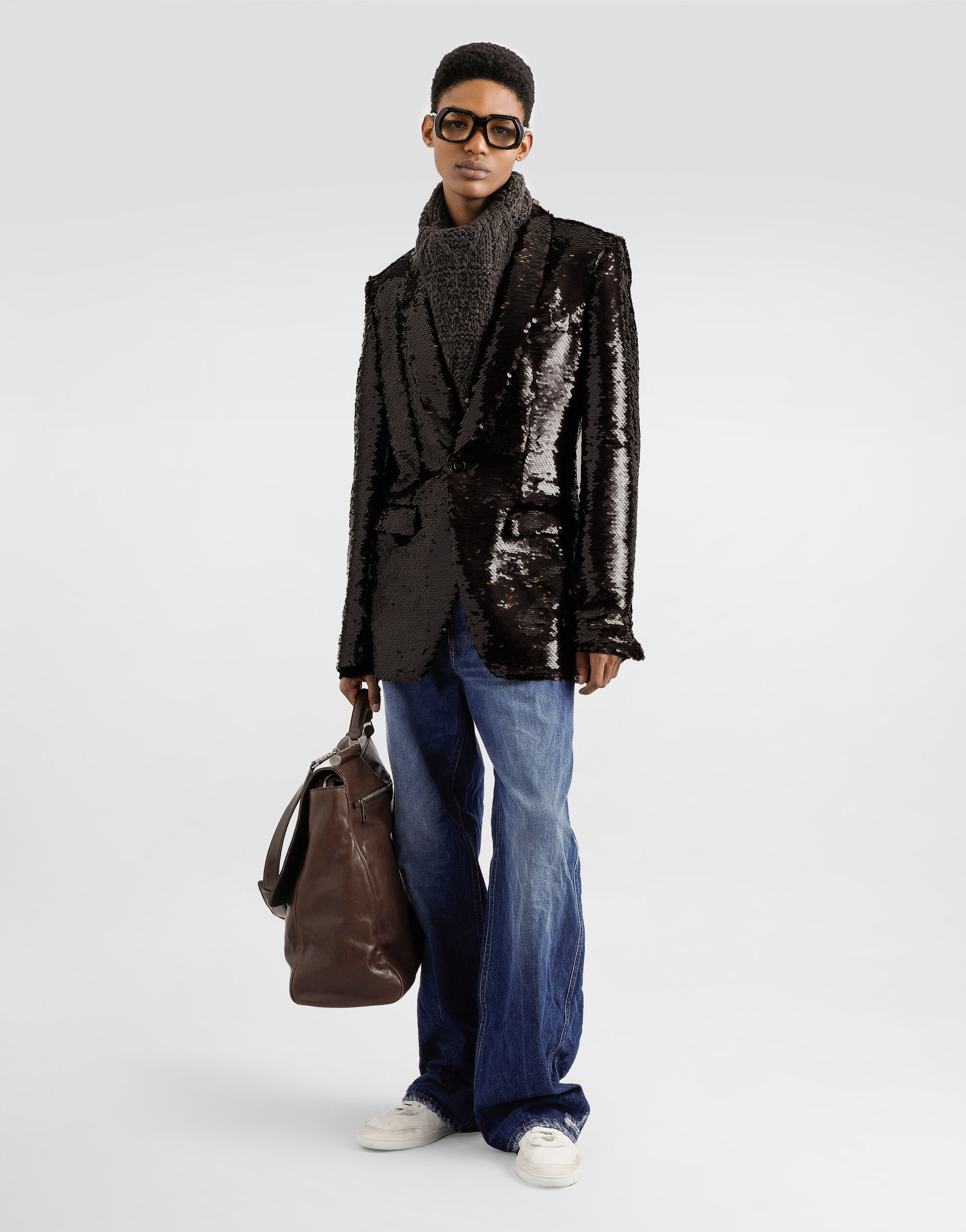 Blackのメンズ Silk and Cotton pullover | Dolce&Gabbana®