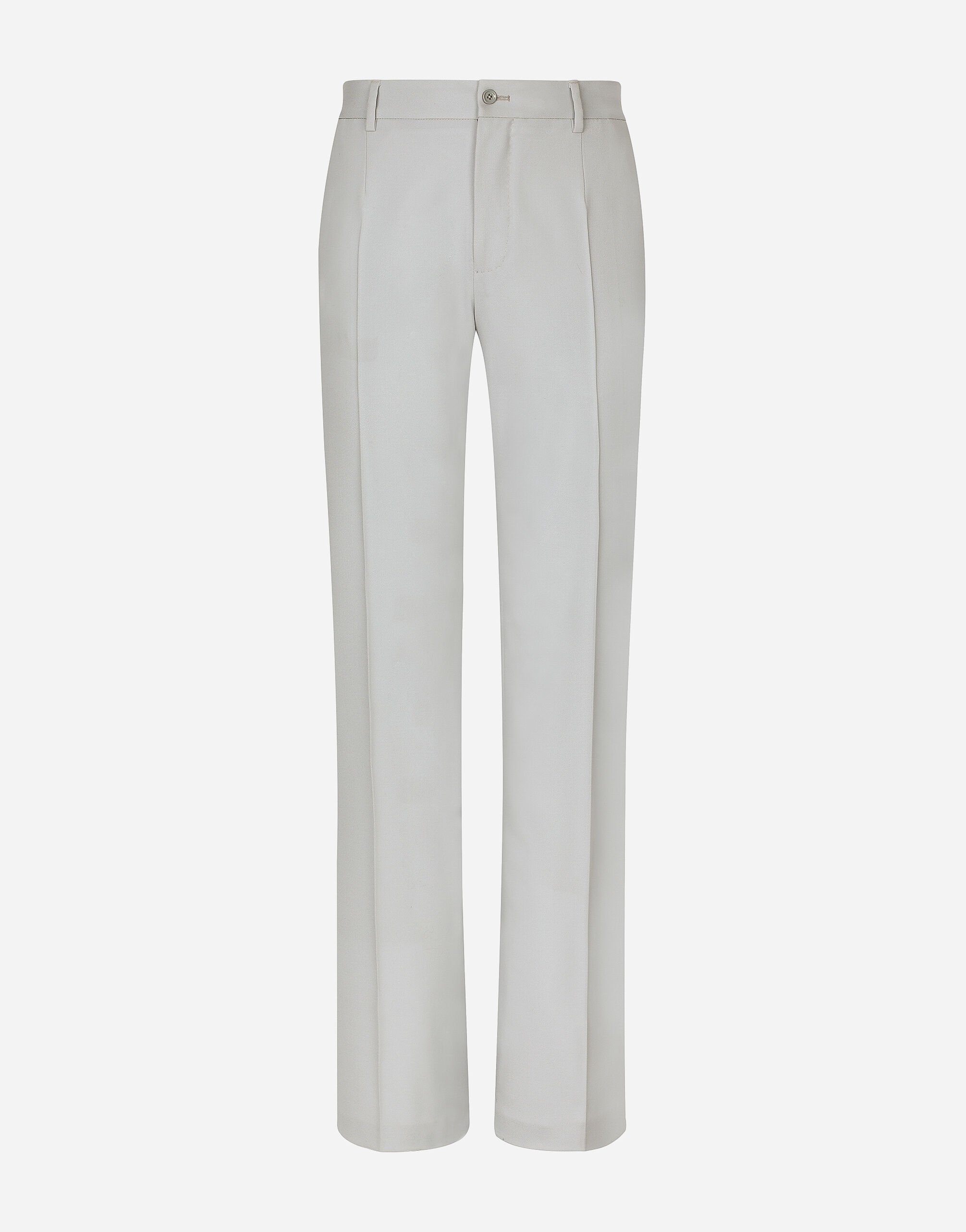 Dolce & Gabbana Stretch wool twill pants with straight leg Grey G2RQ3TFUBE7