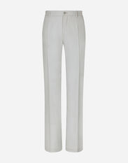 Dolce & Gabbana Stretch wool twill pants with straight leg Grey GP01PTFU4LB