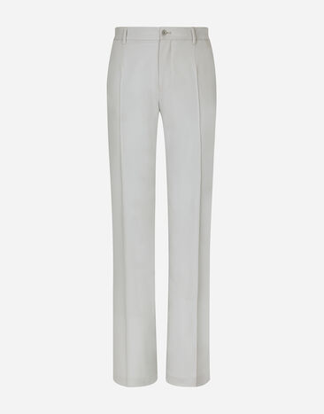 Dolce&Gabbana Pantalón de pernera recta en sarga de lana elástica Plateado WNP7S5W1111