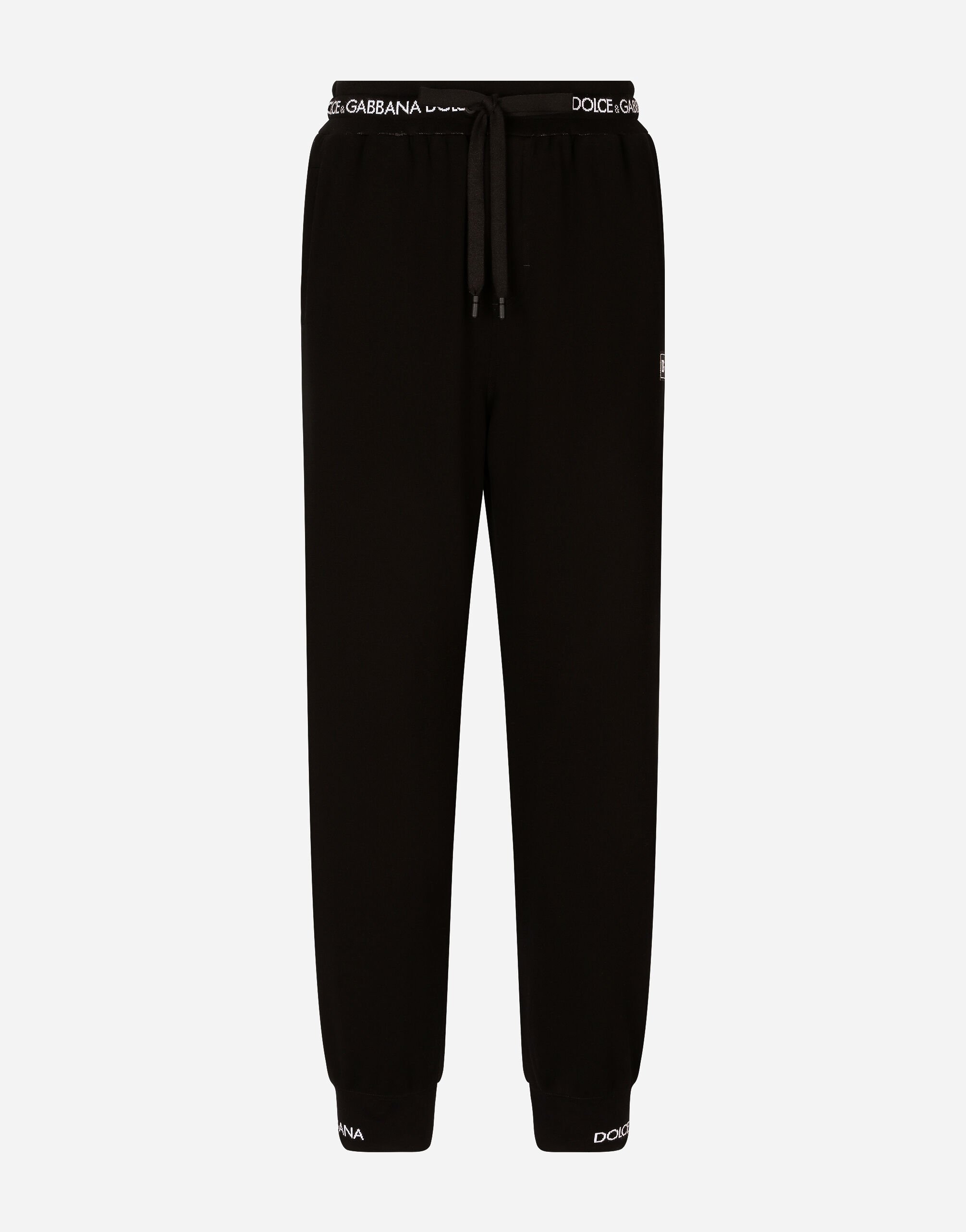 Dolce & Gabbana Cotton jogging pants with logo print Black G8PN9TG7K1V