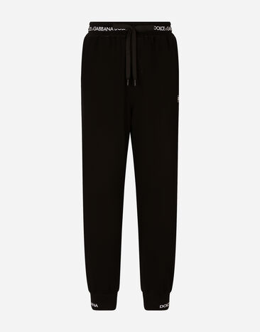 Dolce & Gabbana Cotton jogging pants with logo print Black G8PN9TG7K1V