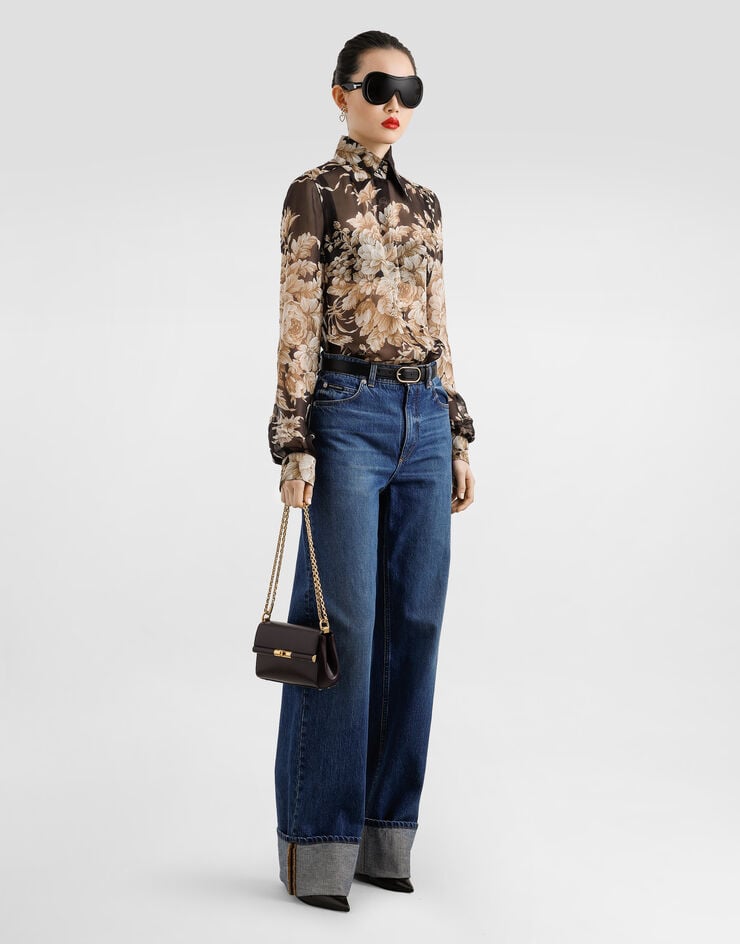 Dolce & Gabbana Rose-print chiffon shirt Print F5R64TIS1ZO