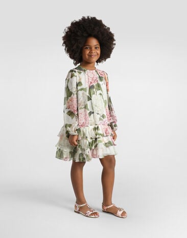 Dolce & Gabbana Hydrangea-print chiffon dress Multicolor L54DO7IS10B