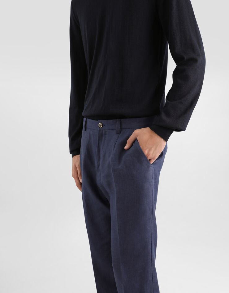 Dolce & Gabbana Linen pants Blue GY6IETGK320