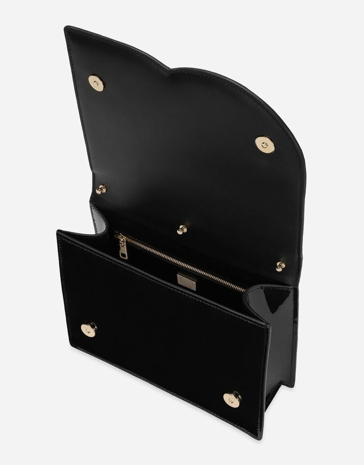 Dolce & Gabbana Patent leather DG Logo Bag crossbody bag Black BB7287A1471