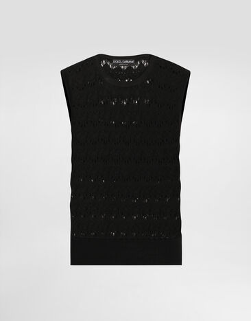 Dolce & Gabbana Wool crochet calf-length skirt Black FXT04TJCVXE
