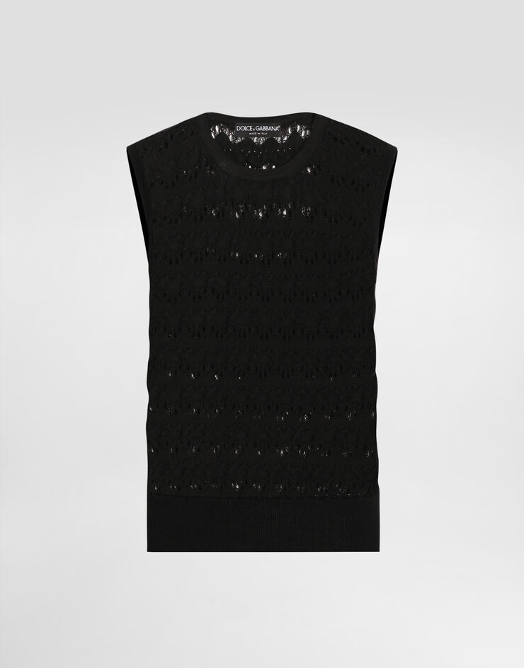 Dolce & Gabbana 울 크로셰 미드카프 스커트 블랙 FXT04TJCVXE