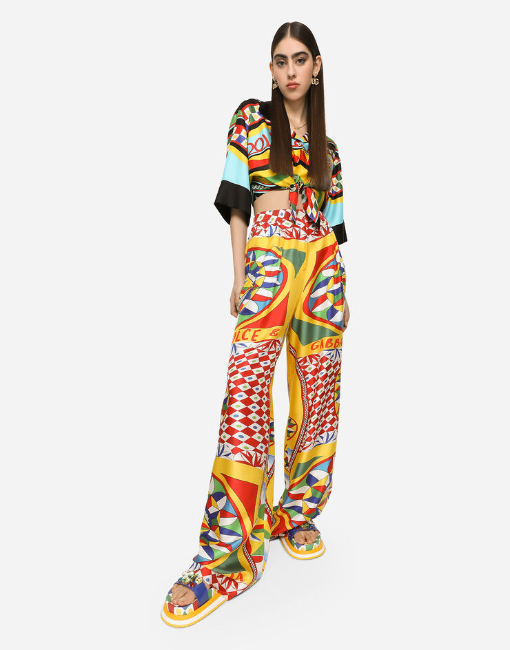 Dolce&Gabbana Carretto-print twill pajama pants Red FTCISTHI1MK