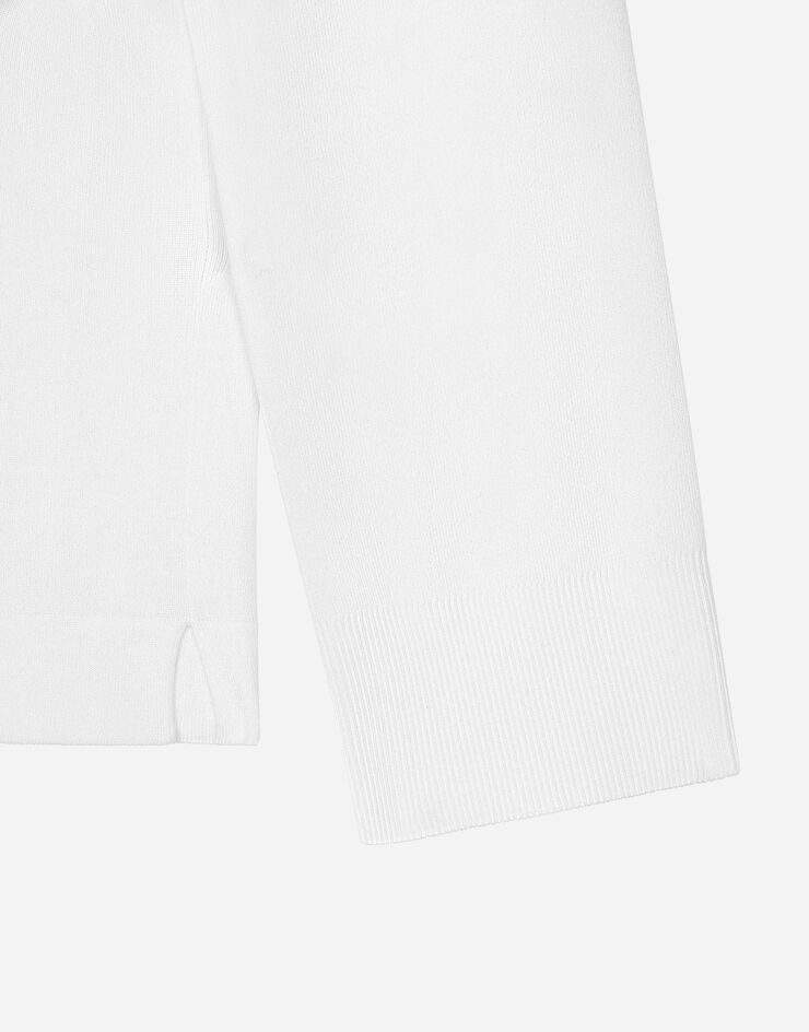 Dolce & Gabbana Pullover aus Viskose Matrosenkragen Weiss FXZ13TJFMGL