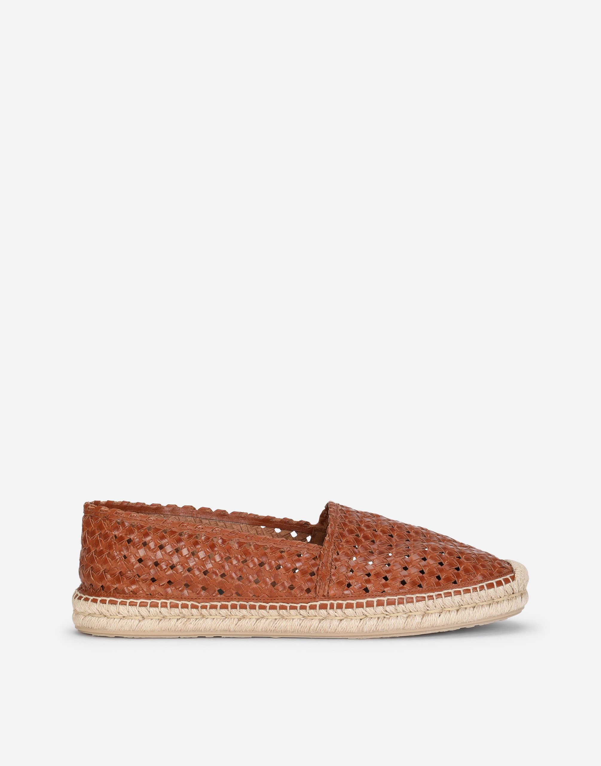 Woven goatskin espadrilles in BROWN for Men Dolce Gabbana