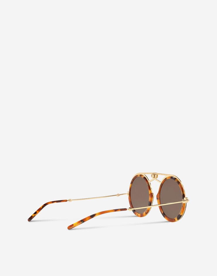 Dolce & Gabbana نظارة شمسية مصنوعة يدويًا DG ذهبي و هافان VG2241VM273