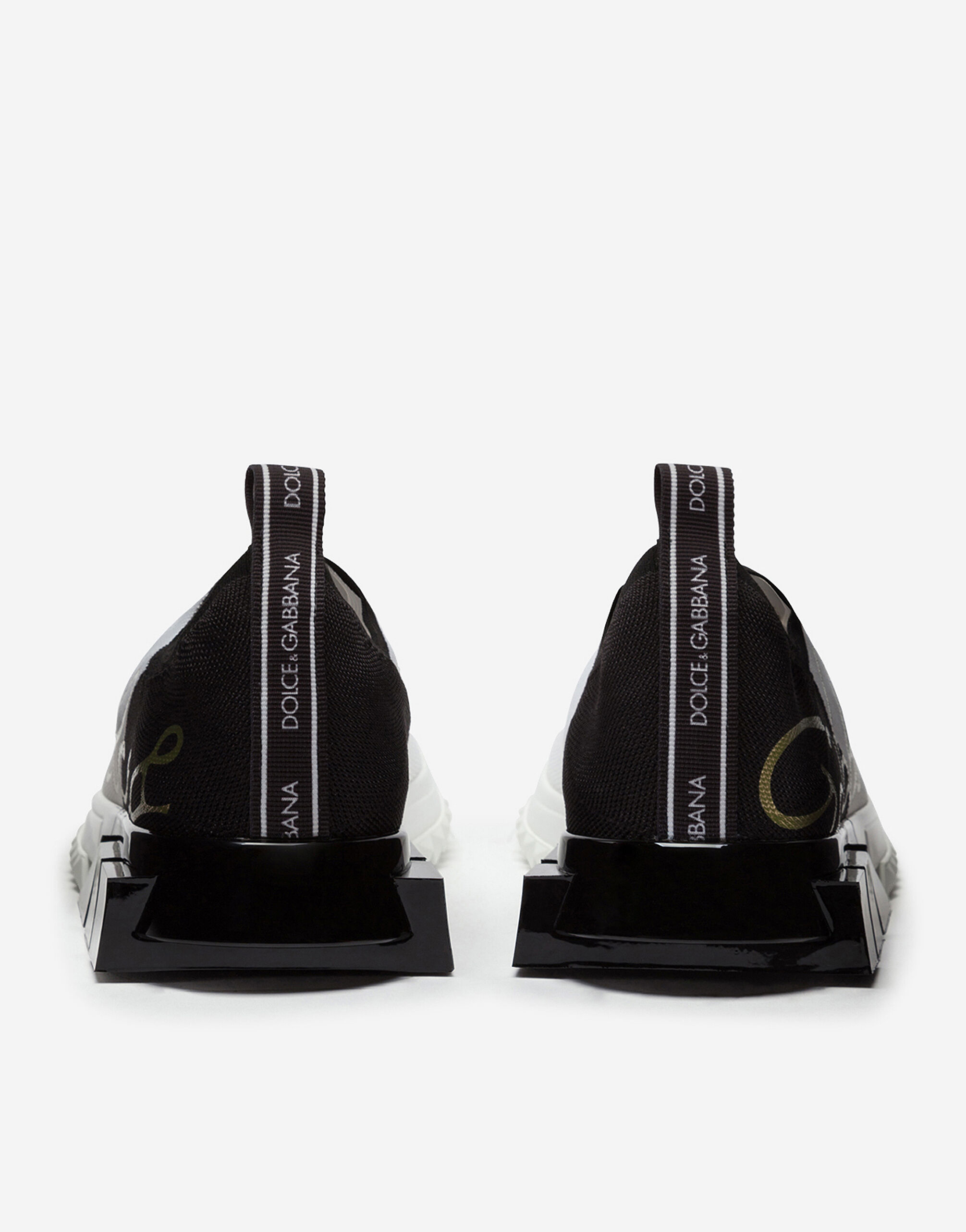 Stretch jersey Sorrento sneakers with patent leather heel