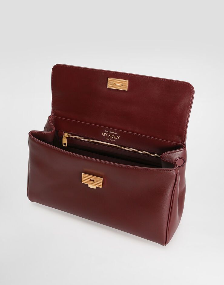 Dolce & Gabbana My Sicily handbag in plongé calfskin Bordeaux BB7782B7321