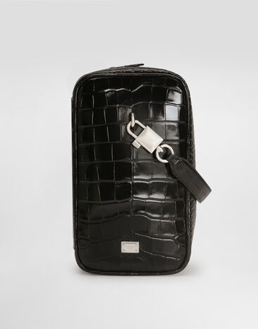 Dolce & Gabbana Lock polished alligator handbag Black BM2449A2T69