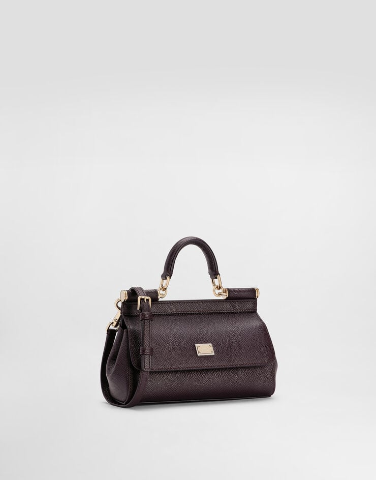 Dolce & Gabbana Bolso de mano Sicily mini en piel de becerro Dauphine Dolce & Gabbana Bolso de mano Sicily mini en piel de becerro Dauphine Burdeos BB7116B1001