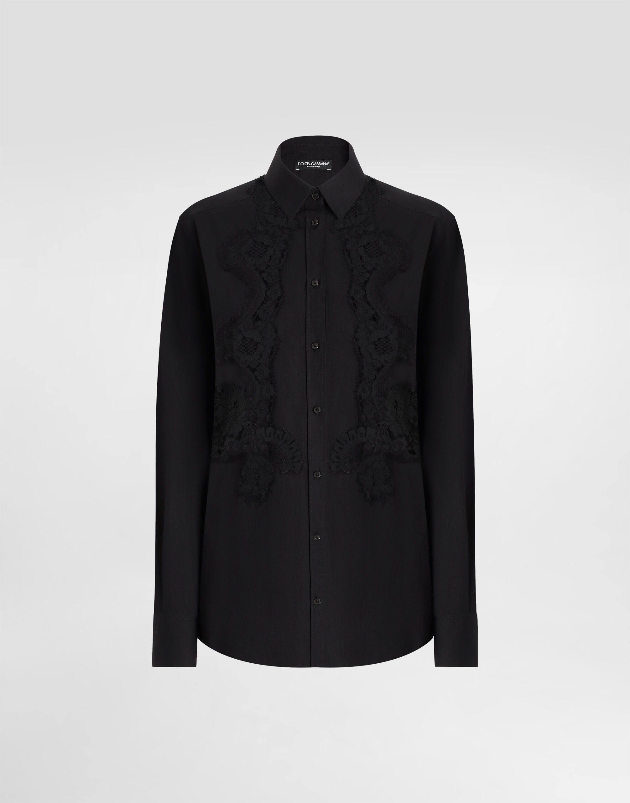 トップス DOLVE&GABBANA Cotton poplin shirt with lace inlay in Black for Women