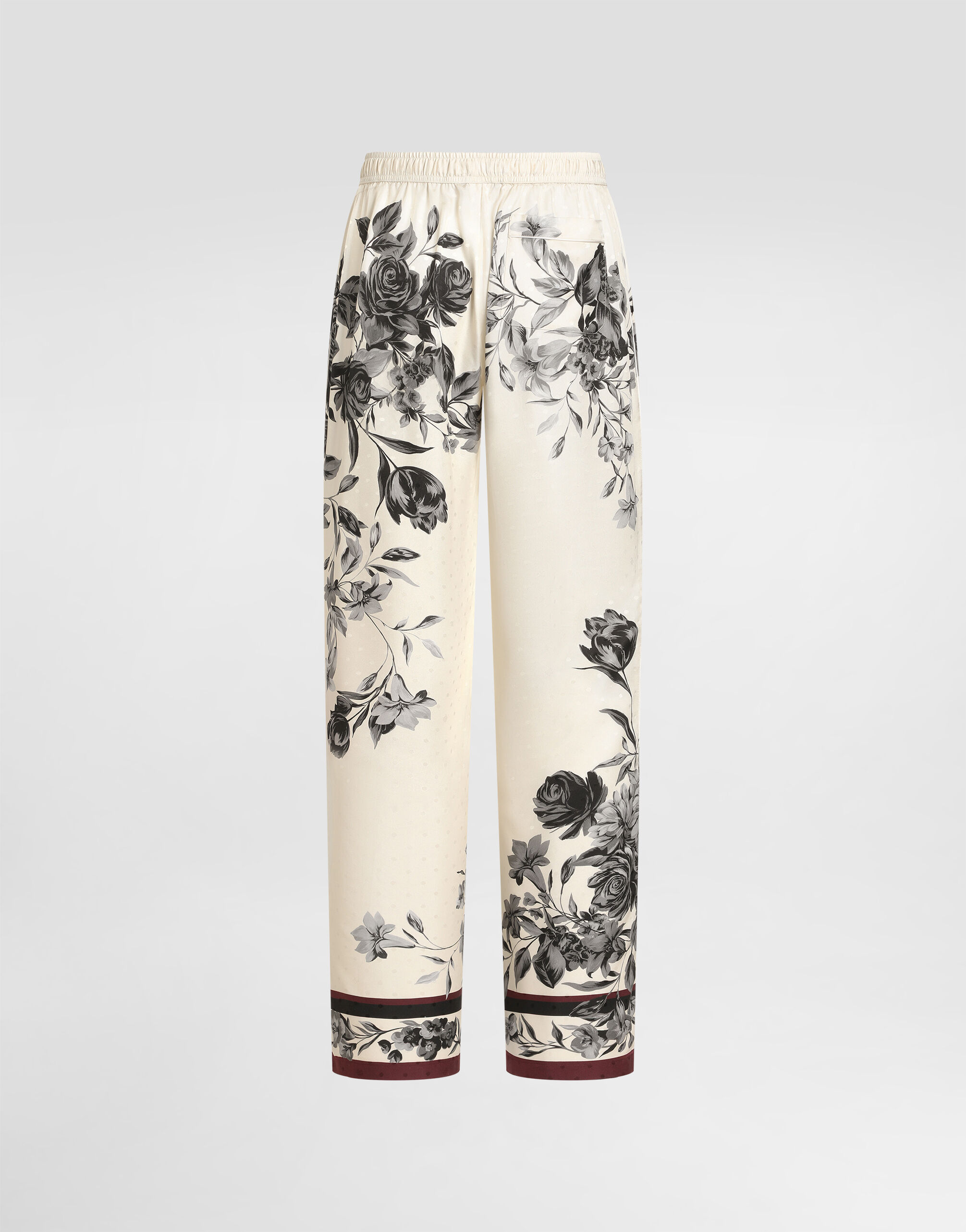 Flower bouquet-print vanity twill trousers in Multicolor for Men