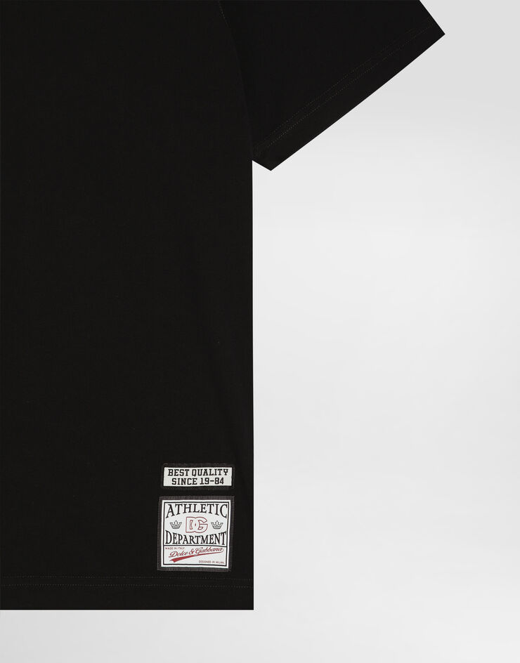 Dolce & Gabbana Cotton t-shirt with embroidery Black G8TO6ZG7PON