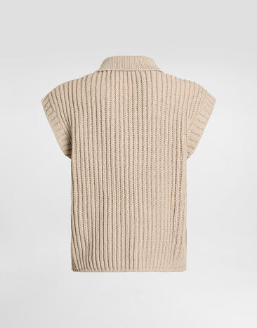 Dolce & Gabbana English rib knit polo shirt Multicolor GXZA4TJBCHS