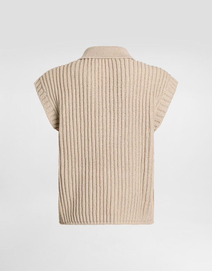 Dolce & Gabbana English rib knit polo shirt Multicolor GXZA4TJBCHS