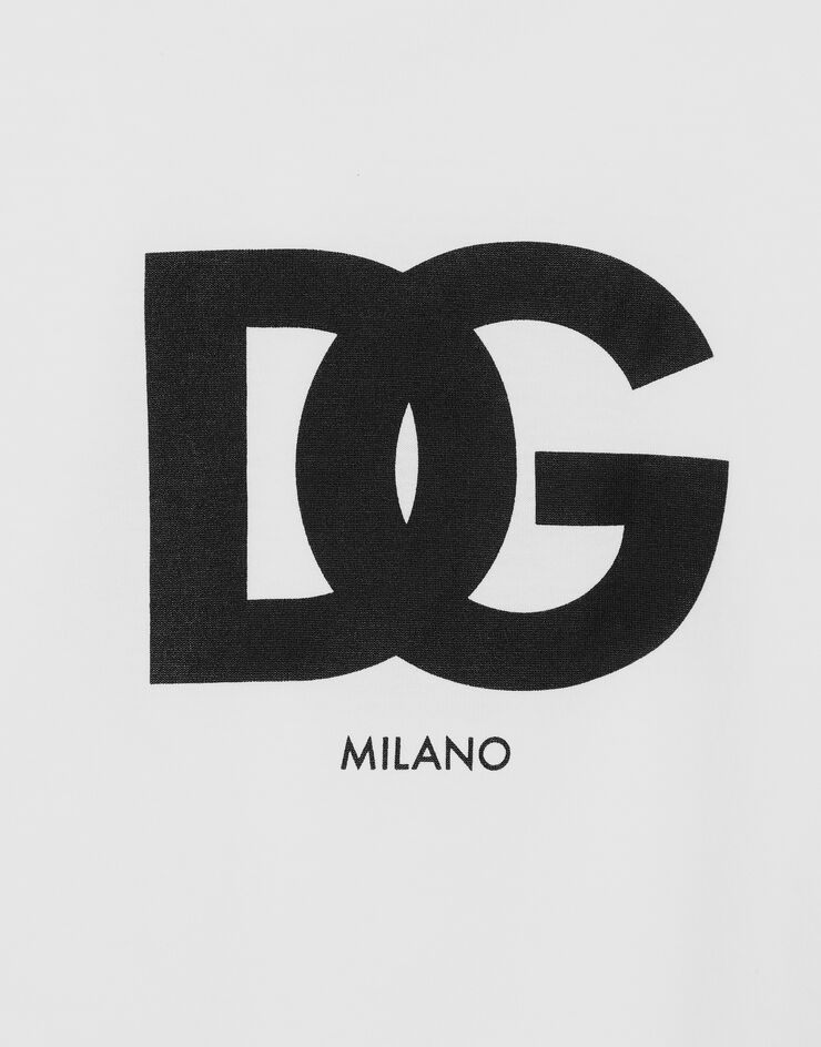 Dolce & Gabbana DG 로고 프린트 코튼 티셔츠 화이트 G8OA3TFU7EQ