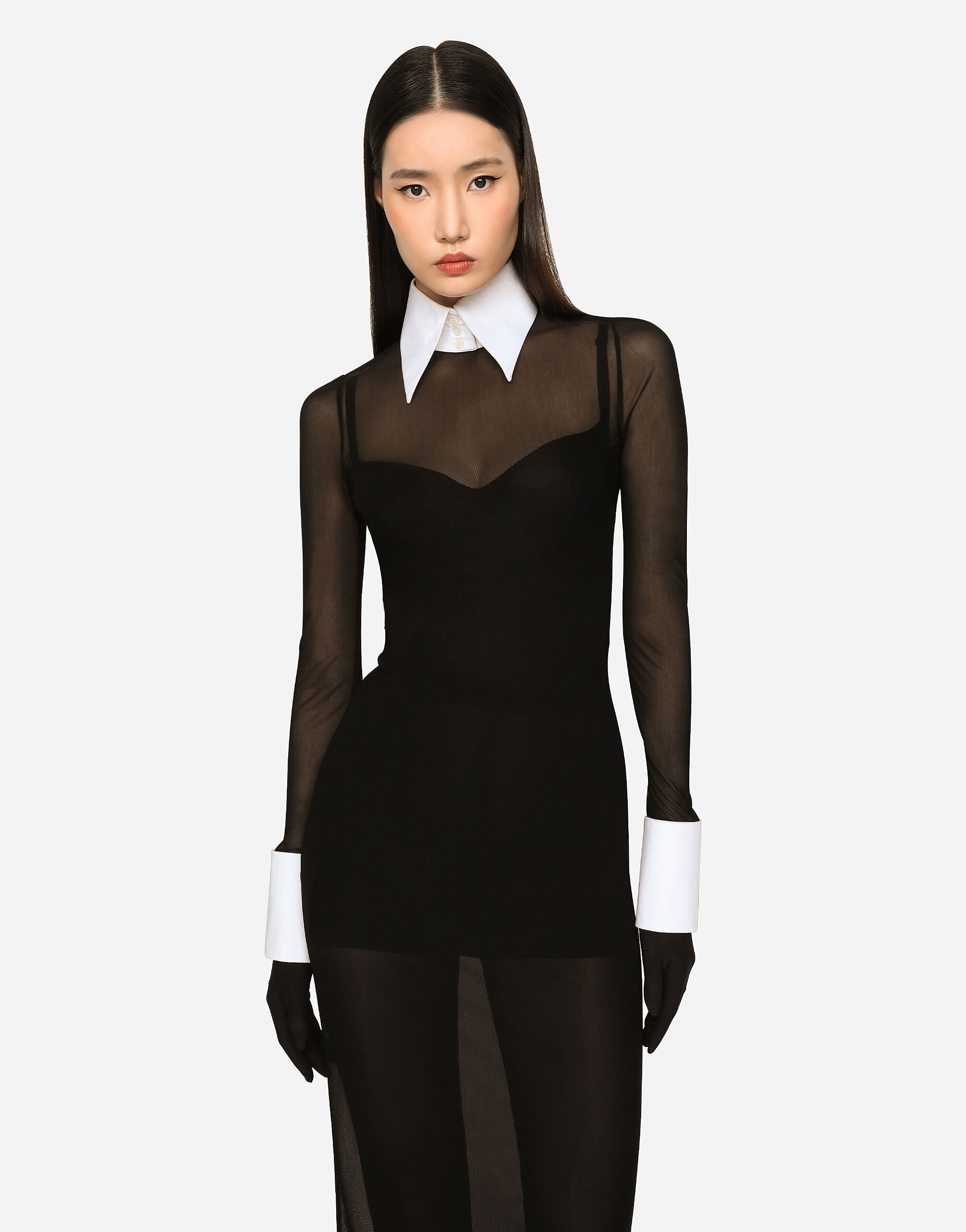 Dolce and gabbana top black tulle dress