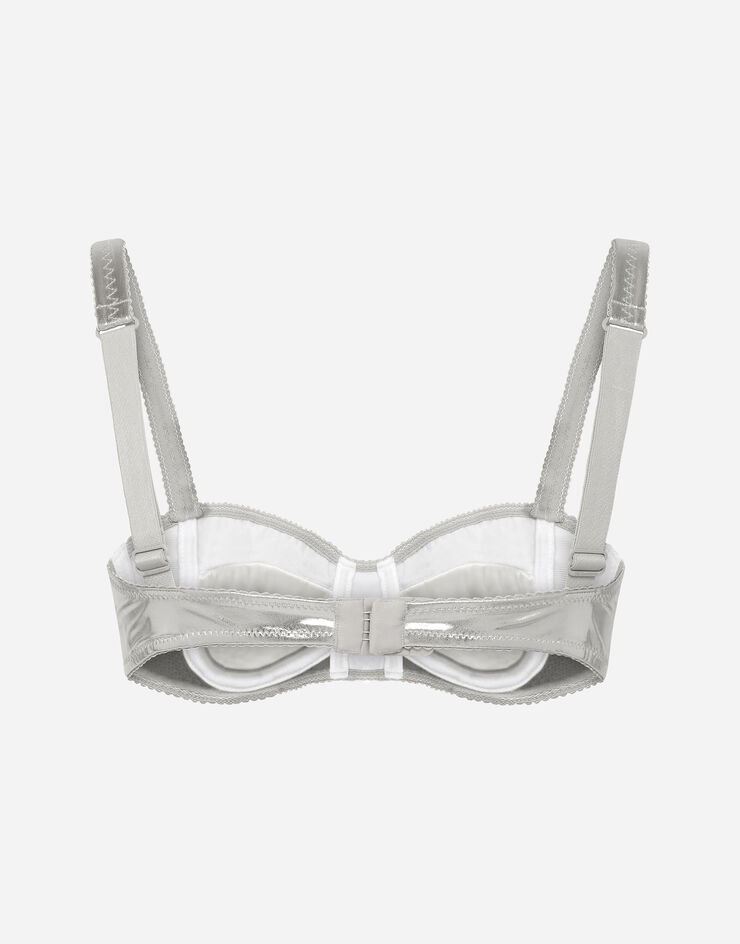 Dolce & Gabbana KIM DOLCE&GABBANA Coated stretch jersey balconette bra Silver O1A12TFUGMH