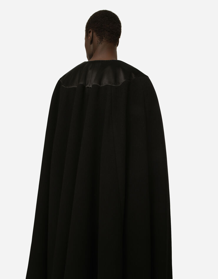 Dolce&Gabbana Double wool baize cape Black G040KTGG895