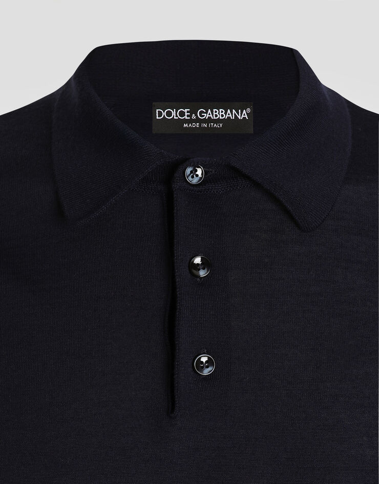 Dolce & Gabbana Cashmere polo shirt Blue GXZ25TJBW05