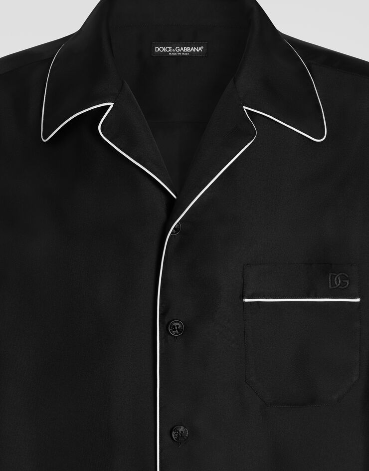 Dolce & Gabbana Hawaii silk twill shirt Black G5KS3ZFU1XB