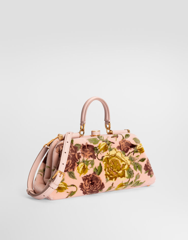 Dolce & Gabbana 그랜드마 미디엄 핸드백 벨벳 소재 스티치 자수 디테일 멀티 컬러 BB7986B3T61