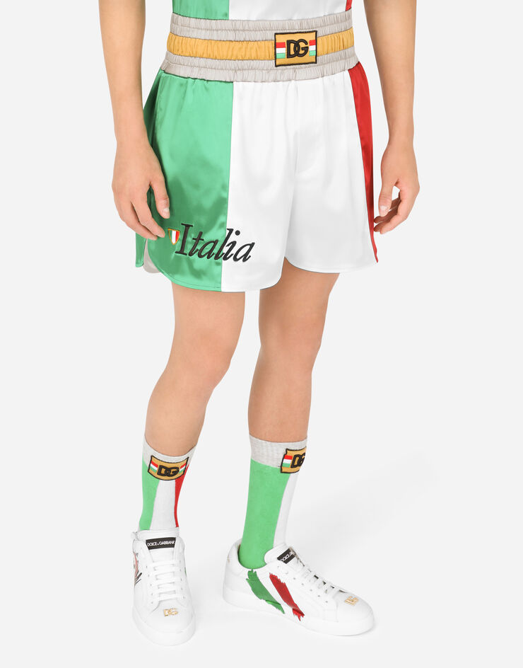 Dolce & Gabbana Calfskin Portofino Light sneakers with print Multicolore CS1774AV571