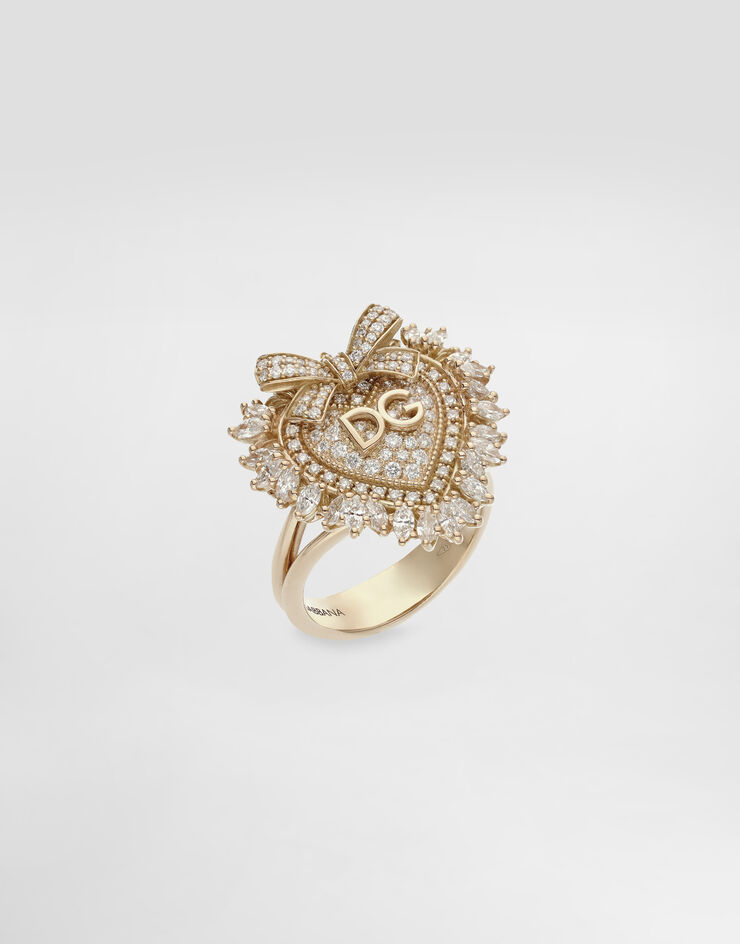 Dolce & Gabbana Devotion Ring 18 carat yellow gold and diamonds Gold WRND1KWYEDW