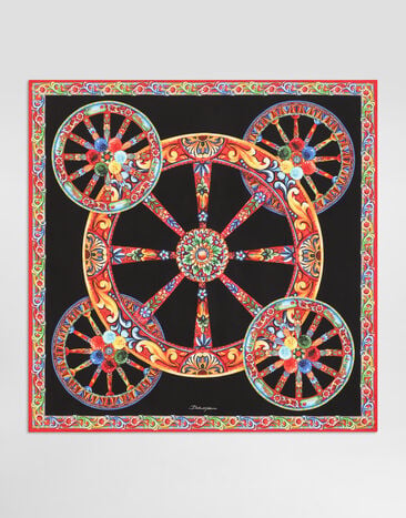 Dolce & Gabbana 90x90 carretto-print silk twill scarf Multicolor FN090RGDDU5