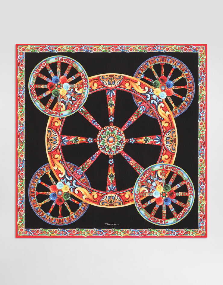 Dolce & Gabbana 90x90 carretto-print silk twill scarf Multicolor FN090RGDDU5